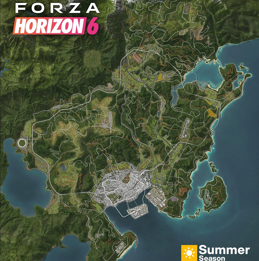 FH6 Japan map full collectible distribution overview